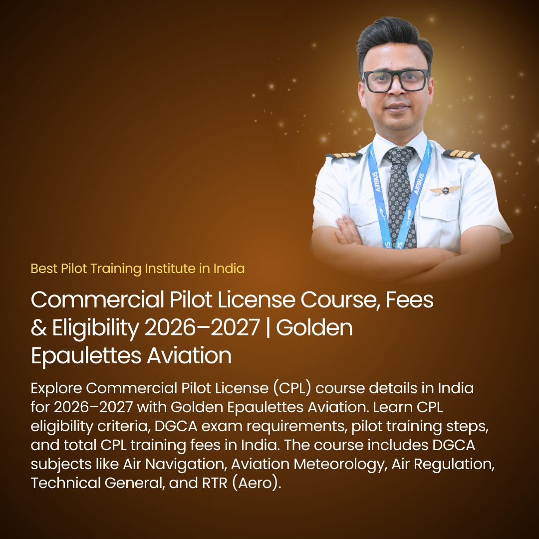 Commercial Pilot License Course, Fees & Eligibility 2026–2027 | Golden Epaulettes Aviation